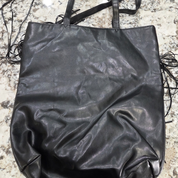 Victoria's Secret Black Fringe Tote Bag - Picture 2 of 5